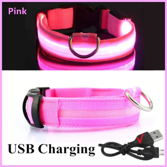 Glow Paws™ LED Dog Collar – USB Rechargeable & Adjustable for Nighttime Safety